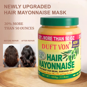 Traitement à la crème à l'huile d'olive 2-EN-1 Réparation et lissage des cheveux abîmés et secs 1000ml Masque capillaire revitalisant en profondeur - Product Image 3