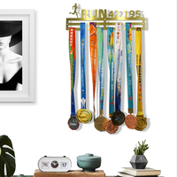 Gymnastique personnalisé Marathon Médaille Cintre En Métal Médaille Présentoir Médailles Mur En Métal Trophée Rack