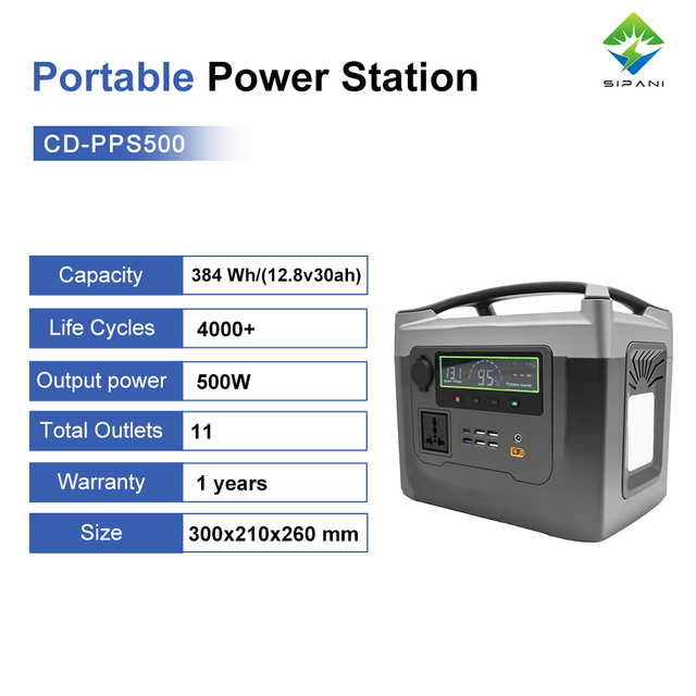 Fast Charging 12.8V 500W Lifepo4 Home Battery Portable Rechargeable Portable Lithium Power Station for Camping Fishing Hunting