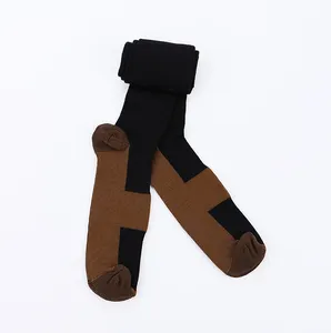 Kaus kaki kompresi tembaga 15-20mm Hg kaus kaki kompresi Suster lari kaus kaki olahraga untuk dipakai sepanjang hari