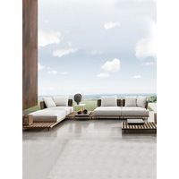Ensemble de canapés en rotin de style nordique pour l'extérieur avec table basse de jardin pour cour ouverte, modèle 68468, mobilier de villa