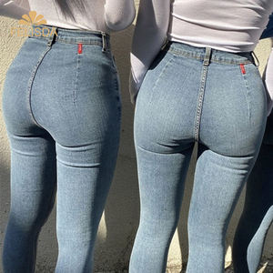Jeans taille haute pour femmes Skinny Casual Office Ladies Slim Lifting Butt Denim Pencil Pants Pantalon élastique pour femmes Jeans pour femmes - Product Image 1