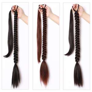 Extensiones de Cabello Sintético de Fibra de Alta Temperatura con Cola de Caballo Trenzada Larga y Cinta para el Cabello, DIY - Product Image 4