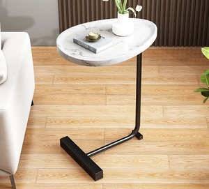 Set di Tavolini da Caffè Rotondi Moderni con Struttura in Acciaio, Tavolini Laterali <span class=keywords><strong>per</strong></span> Soggiorno, Divano, Camera da Letto - Product Image 2