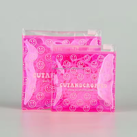 Pochette en PVC avec fermeture éclair personnalisé petit sac à fermeture éclair en plastique pvc pour l'emballage de bijoux en tissu transparent rose sac pochette à fermeture éclair