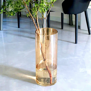 특대형 플로어 스탠딩 라이트 럭셔리 투명 유리 직선 튜브 화병 (웨딩, 생일, 특별한 날을 위한 고급 스타일) - Product Image 3