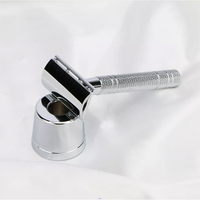 Rasoir de sécurité pour homme en acier inoxydable de haute qualité, double lame, pour le visage, le corps et les aisselles, manche en métal, non jetable LY014 LIYI