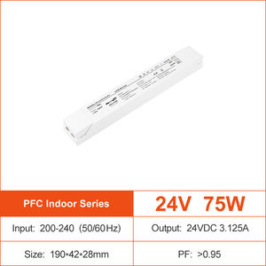 Alimentation LED à tension constante 30W 60W 75W 100W 150W 200W, PF élevé 0.95, pour bande LED, 200-240V AC-DC 24V IP20, sortie unique - Product Image 4