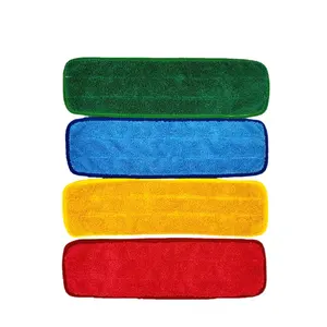 Tampons de vadrouille réutilisables colorés à haute puissance de nettoyage, tampons de vadrouille plats en Microfibre