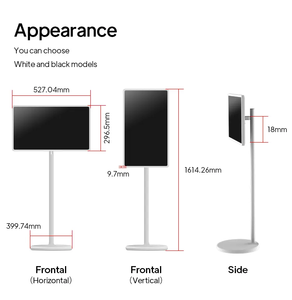 21.5 Inch Smart Touch Screen LED LCD <b>TV</b> Monitor <b>Portable</b> Movable Wireless Floor Stand White HD1080 Full HD Outdoor White Cabinet - Product Image 5