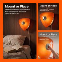 Lampe murale d'ambiance orange, lampe de chevet rétro, lampe de salon, lampe de bureau Tuya WiFi RGBWW, lampe de table intelligente Funky Matter, style Space Age