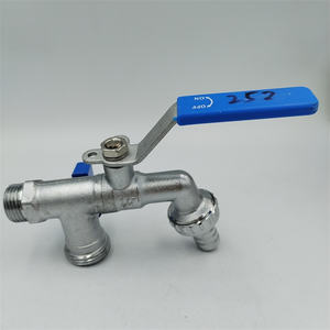 2ハンドル2インレットウェイビブコックホースウォータータップ洗濯機鍛造真鍮ビブコックウォータータップ - Product Image 5