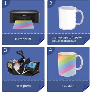 Tazas de cerámica blanca para sublimación de 11 oz, de porcelana, con tapa y pajita, aptas para microondas y lavavajillas, estilo minimalista americano, taza de café. - Product Image 4