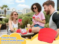 Support de cartes à jouer pliable mains libres en plastique, pince à cartes incurvée et arquée pour les seniors, les enfants et les jeux en famille