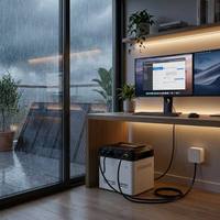 Système de stockage d'énergie domestique tout-en-un KUCHER 1000W 2KWh avec batterie LiFePO4, onduleur intégré, chargeur solaire, application multi-scènes