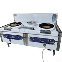 Cuisinière commerciale double wok en acier inoxydable avec contrôle de température à deux zones et arrêt automatique de sécurité, répondant aux besoins de cuisson en lots
