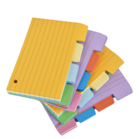 Blocs-notes autocollants à feuilles mobiles, codés par couleur, pour classification de fiches indexées, avec pages intérieures horizontales, pour messages, de style américain transfrontalier
