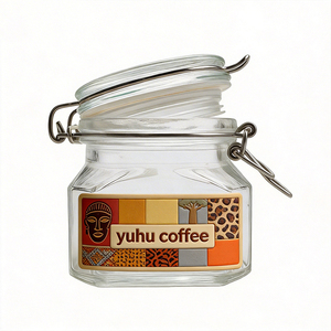 Pot de conservation carré en verre de 200 ml avec couvercle hermétique à clip, récipients alimentaires avec couvercles à <span class=keywords><strong>pince</strong></span>, pot de conservation en verre - Product Image 4
