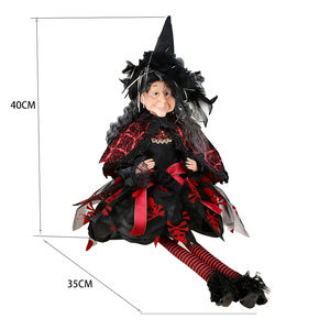 SOTE nuevo diseño <span class=keywords><strong>sentado</strong></span> postura bruja Rojo Negro serie <span class=keywords><strong>esqueleto</strong></span> cara vestido Halloween fiesta Decoración - Product Image 2