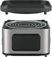 Friteuse intelligente 3-en-1 à commande numérique en acier inoxydable 5 QT Déshydrateur à gril rabattable Poignée tactile froide Four en verre multifonctionnel