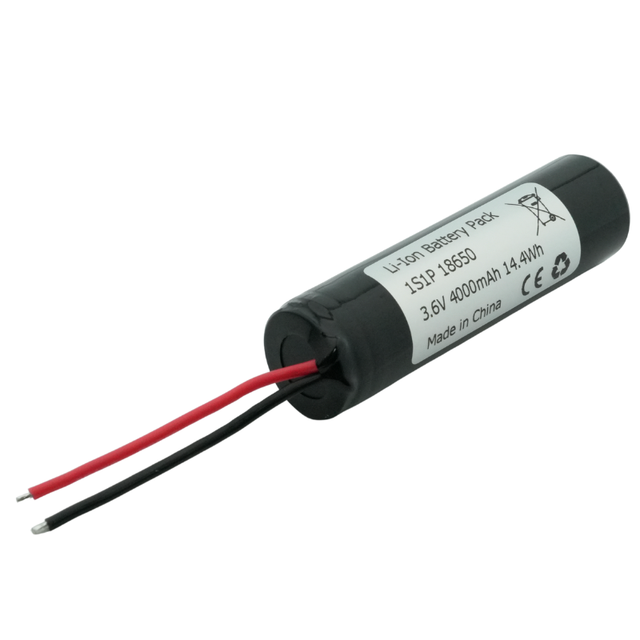 1S1P Protected 18650 Li-ion Battery Pack 3.6V 4000mAh with Wires Rechargeable Lithium Battery for Flashlights/DIY Projects
