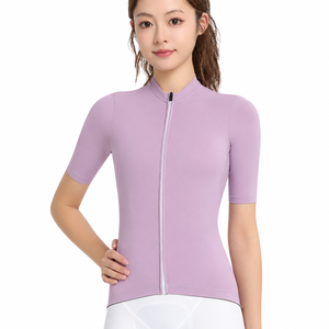 Women's Short Sleeve Cycling Jersey Quick Dry Breathable <b>Road</b> Bike Shirt with <b>Back</b> Pockets - Product Image 3