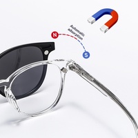Ensemble de montures de lunettes magnétiques à clipser : 1 monture de base avec 5 montures décoratives magnétiques interchangeables, charnières à ressort, montures optiques