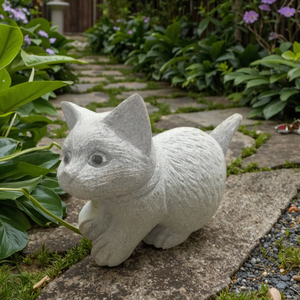 Estatua De Gato De Jardín Estatuilla De Gato De Resina Con Adorno De Mariposa Estatuillas De Animale Tmvgtek Libre De Bpa
