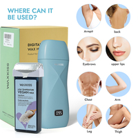 Kit Calentador de Cera Depilatoria en Roll-on de 100 ml, Máquina Profesional para Calentar Cera en Cartucho para Depilación Manual