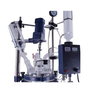 Biorreactor automático de 10L, reactor de vidrio de una sola capa, destilación por reflux, recipiente de presión digital, motor de bomba. - Product Image 5