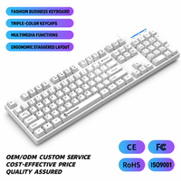 Clavier filaire 104 touches USB, clavier d'ordinateur à membrane, étanche, ergonomique, clavier multimédia pour ordinateur portable, tablette, bureau
