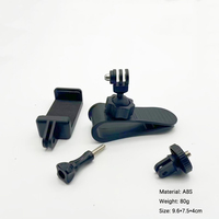 Support de caméra sport ABS pour voiture, support de téléphone portable pour pare-soleil, support de véhicule rotatif à 360 degrés