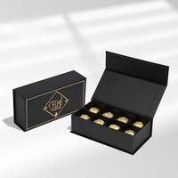 Boîte cadeau en chocolat de qualité alimentaire avec emballage en papier rigide à rabat magnétique bronzé pour bonbons et pâtisseries
