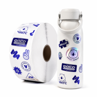Étiquette autocollante en papier holographique durable, imperméable, de qualité alimentaire, personnalisable, résistante aux enfants, pour pots en verre de 3 oz, pour collations