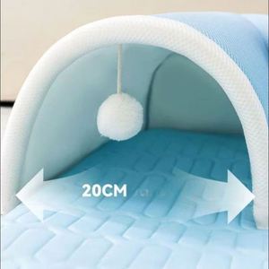 ที่นอนขนอุโมงค์พับได้เสื่อปูนอนสำหรับสัตว์เลี้ยงลายการ์ตูนสถานที่ที่น่าสนใจและระบายอากาศได้ดีสำหรับสัตว์เลี้ยงในฤดูร้อนเหมาะสำหรับแมวตัวเล็ก - Product Image 3