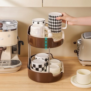 Custom Logo/Color Single/Double-Layer Simple Cup Tea Set Storage Rack High <b>Wall</b> <b>Mounted</b> <b>Shelf</b> Kitchen Living Room Spice Storage - Product Image 6