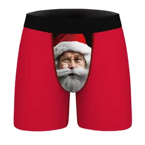 Hässliche Weihnachts boxer der Männer Slips 3D Weihnachts katze gedruckt lustige Neuheit Boxershorts Urkomische Weihnachts unterwäsche Humorvolles Höschen
