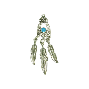 Collana con ciondolo classico turchese in lega di zinco occidentale - Product Image 1