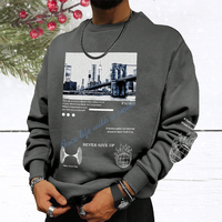 Sweat-shirts à capuche 100% polyester, impression numérique, col rond, épaules tombantes, coupe ample, pour hommes, logo personnalisé, vente en gros