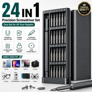 Kit d'outils de réparation magnétique de précision 24 en 1 avec tournevis Torx pour ordinateur portable, té<span class=keywords><strong>l</strong></span>éphone, lunettes, <span class=keywords><strong>montre</strong></span> - Product Image 1