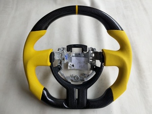 Volant en fibre de carbone en forme de D de 380 mm personnalisé par l'usine YLC, surpiqûres en cuir rouge, pièces automobiles pour <span class=keywords><strong>Toyota</strong></span> AE86 Subaru BRZ FRS <span class=keywords><strong>GT</strong></span> - Product Image 1