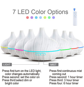 2020 New Arrivals 2019 Trắng Woodgrain 450Ml Độ Ẩm Không Khí Máy Lọc Hương Thơm Tinh Dầu Hương Khuếch Tán Hương Liệu Đèn LED - Product Image 5