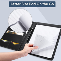 Porte-documents en cuir PU, format A4/Letter, organiseur de documents, bloc-notes, porte-cartes/stylos, couleurs personnalisées, logo, entreprise