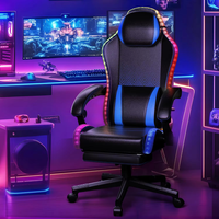 Fauteuil de Gaming Inclinable Ergonomique Haut de Gamme avec Lumières LED RGB, Hauteur Réglable et Vérin à Gaz 4 Positions - Idéal pour le Bureau et le Gaming