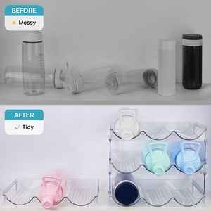 Estante de almacenamiento multicapa transparente PET, botella de agua de plástico, estante de vino de escritorio, estante de almacenamiento para refrigerador - Product Image 3