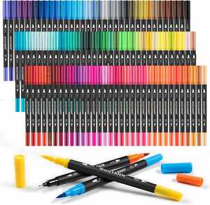 Stylos marqueurs à double embout 60 100 120 couleurs, marqueurs à pointe fine Bonvan 0,4 avec tube en forme de tambour - Product Image 2
