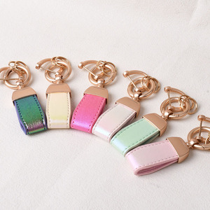 Factory OEM/ODM Fluorescent Gradient PU Leather Car Keychain Mini Screwdriver <b>Key</b> <b>Ring</b> Short Rope Keychain Fashion <b>Accessory</b> - Product Image 6