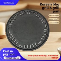 Plaque de cuisson barbecue en fonte sans fumée multifonction antiadhésive pour charbon de bois, grille universelle pour foyer domestique