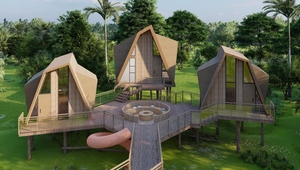Triangolo irregolare Loft <span class=keywords><strong>casa</strong></span> in legno eco-friendly prefabbricata baita Hotel Resort Villa Lodge di lusso per le vacanze Glamping Chalet - Product Image 5