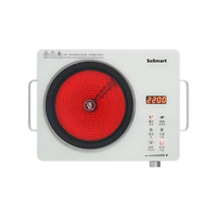 Cuisinière électrique en céramique de couleur blanche Cuisinière à brûleur chaud infrarouge numérique multifonction